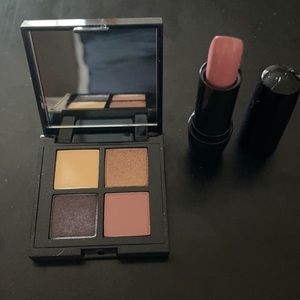 New Lancome eye shadow quad palette & Sugared maple lipstick #256 full size